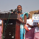 Moussoukoura Sidy, center, reads a declaration for the abandonment of female circumcision in Bamako, Mali, on Feb. 6, 2014.
